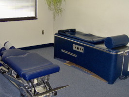 Photograph of the equipment in Dr. Weinstein's chiropractic practice.